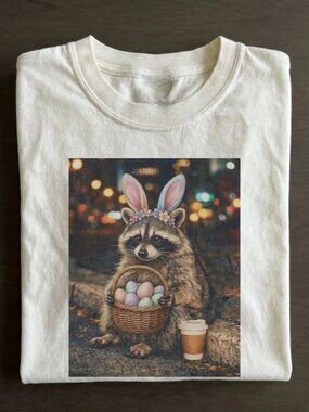 Funny Easter Raccoon Shirt, Bunny Tee, Easter Gift